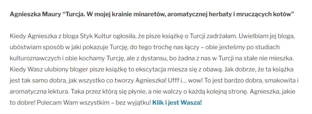 Pomysł na mikołajkowy lub świąteczny prezent dla miłośnika / miłośniczki Turcji? Moja książka! :) Specjalistka od Wakacji prezentownik Pomysł na mikołajkowy lub świąteczny prezent dla miłośnika / miłośniczki Turcji? Moja książka! :)